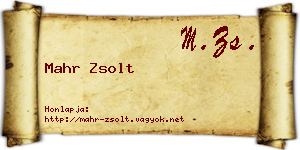 Mahr Zsolt névjegykártya