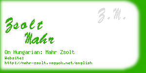 zsolt mahr business card